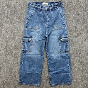 Vervet cargo jeans wide leg high rise women's size 26 Y2K 28" inseam